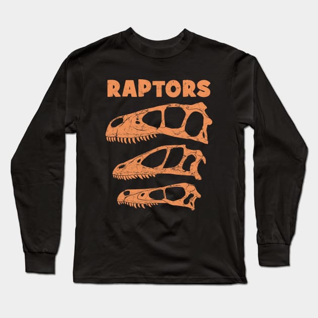 Raptors Utahraptor Deinonychus Velociraptor Long Sleeve T-Shirt by NicGrayTees